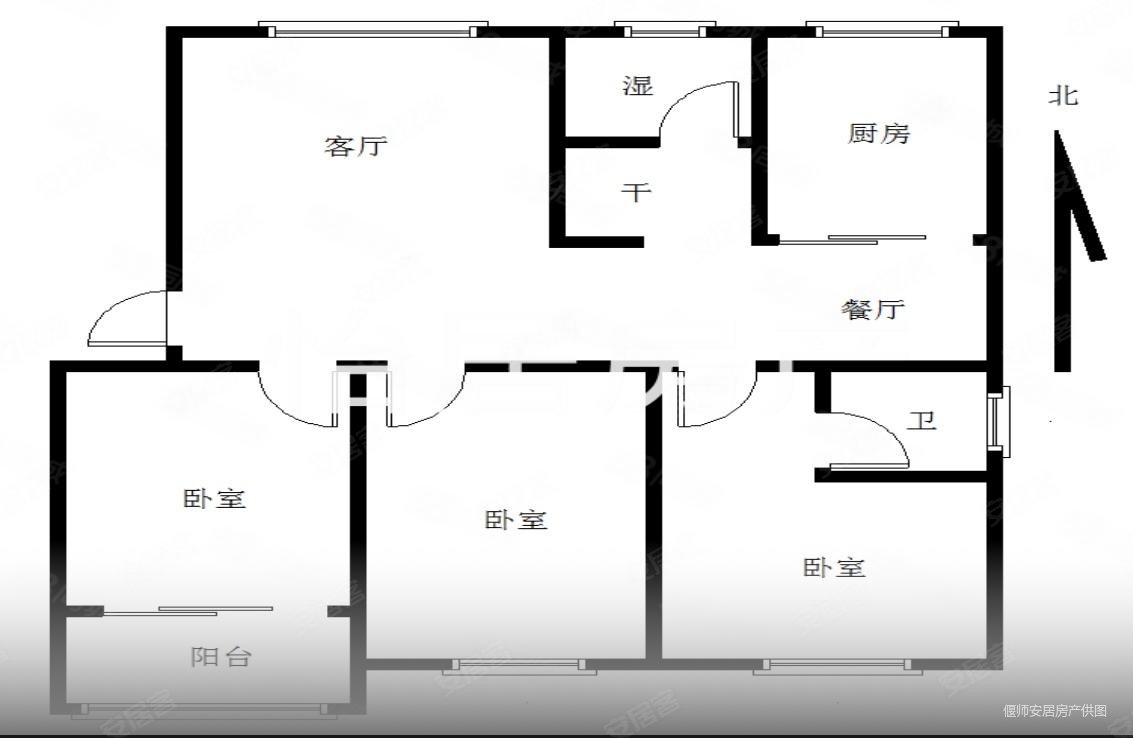 西亳市场东08年房龄三卧朝南好户型新装修地暖入户