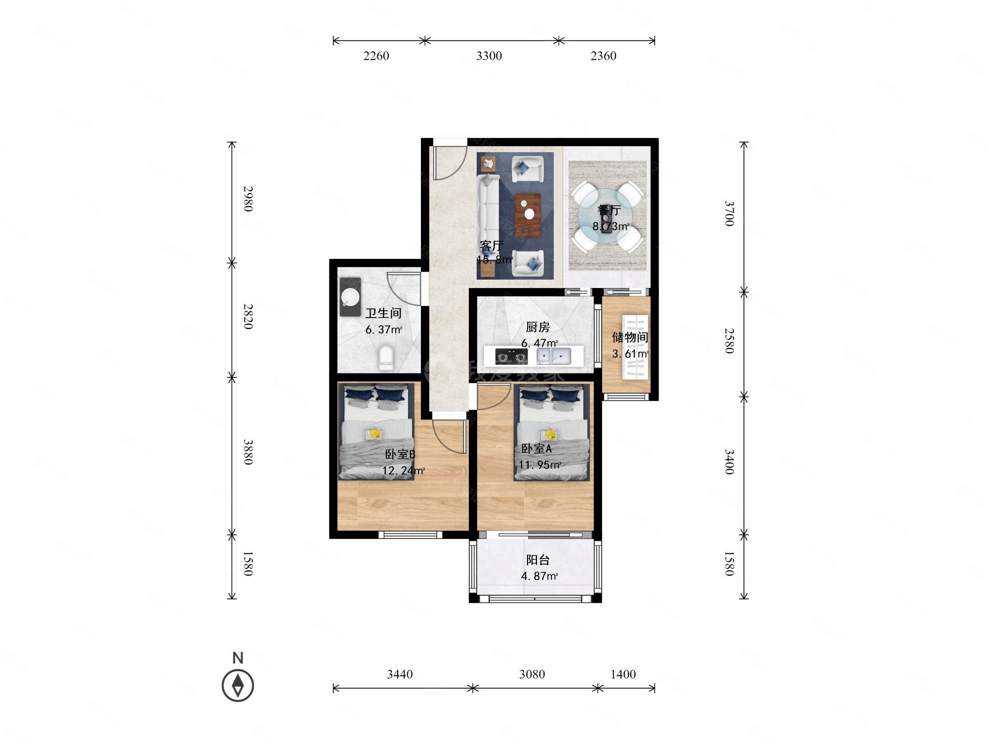 龙湖国芳天街双地铁口金雅苑精装两房拎包住