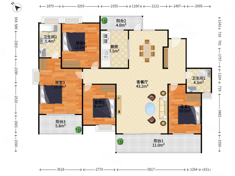 楼层好 近地铁 精装好房 南北通透 带电梯 出行方便,领航城领誉(南区)