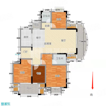 世纪中央城(红谷滩)4室2厅2卫137.86㎡南北300万