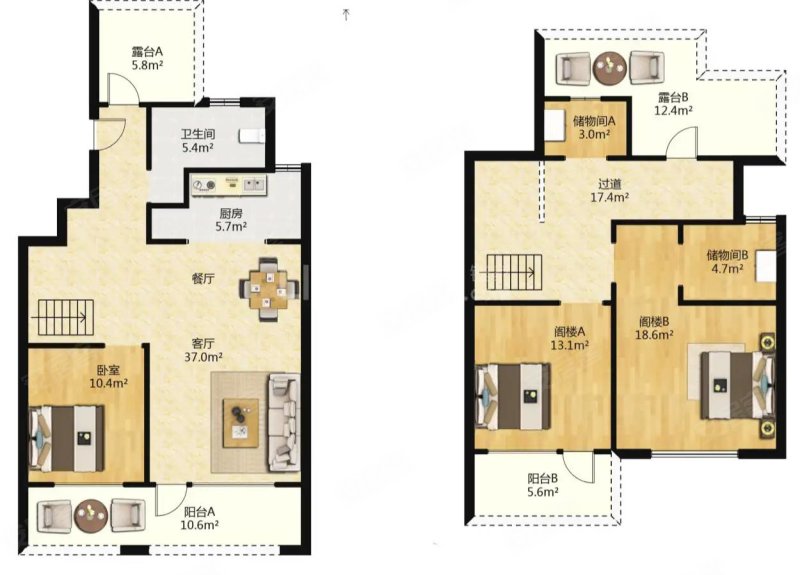 远洋城大家3室2厅2卫145㎡南138万