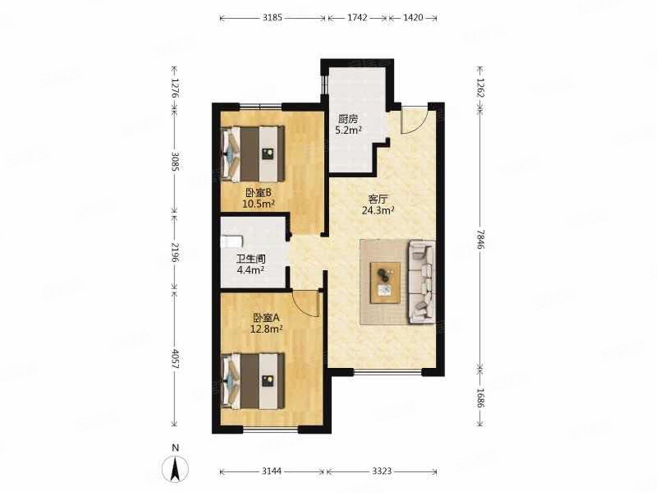 未来城一期两室h户型出门就是地铁业主急售置换看房联系