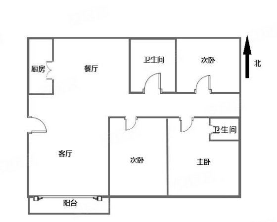 幸福港3室2厅2卫134㎡南北50万