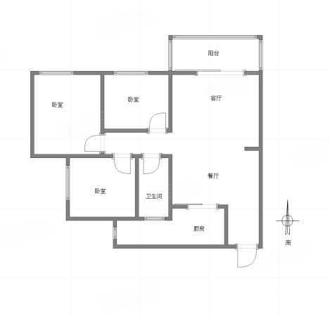 金科中央御院(二期高层区)3室2厅1卫82.95㎡南北85万