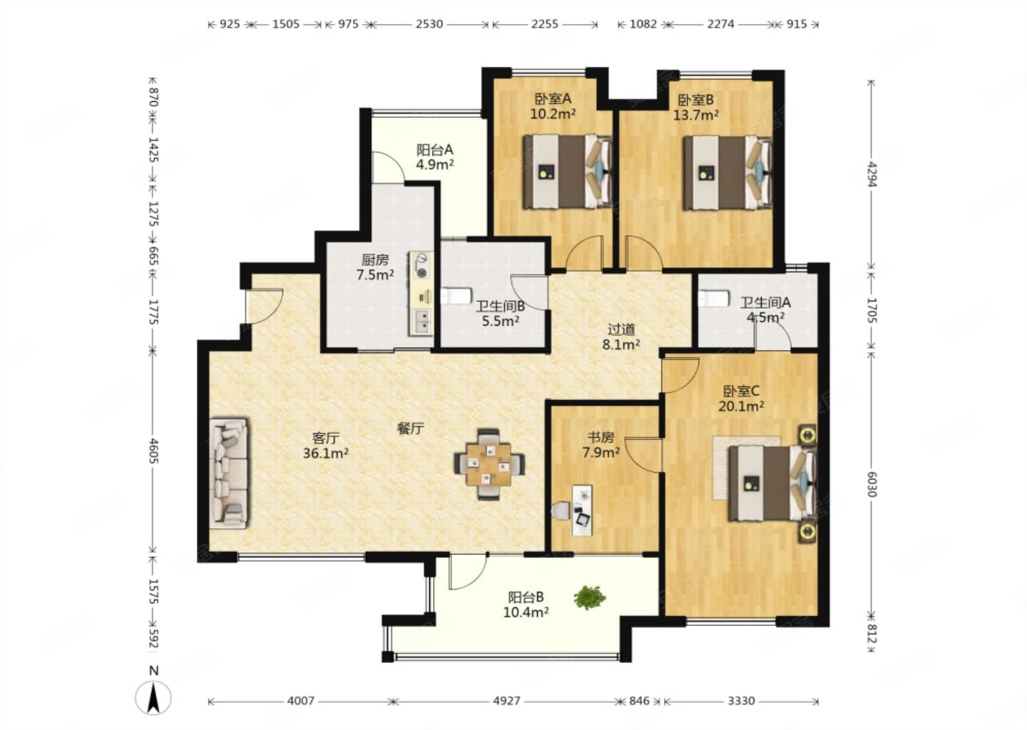 新上 万科红郡 超值大四房 性价比高 钥匙在手