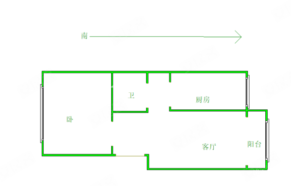 鸿泰园1室1厅1卫58.05㎡南45万