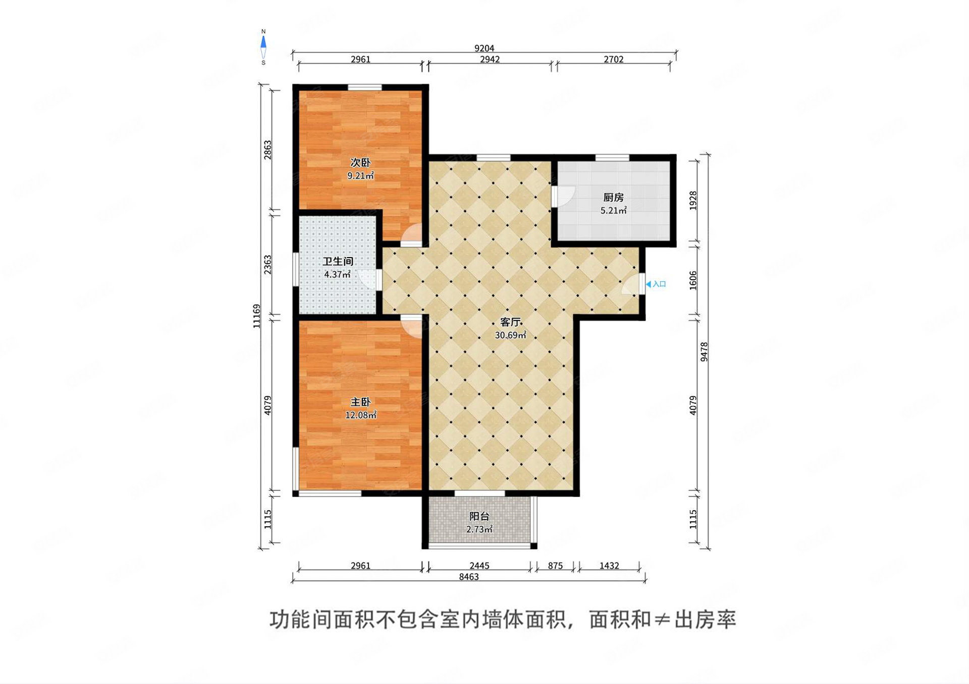 双发金玺城2室2厅1卫92.37㎡南190万