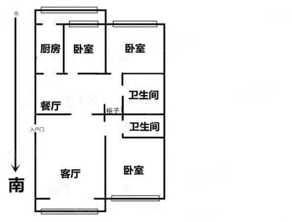 密西花园3室2厅2卫123.3㎡南北230万