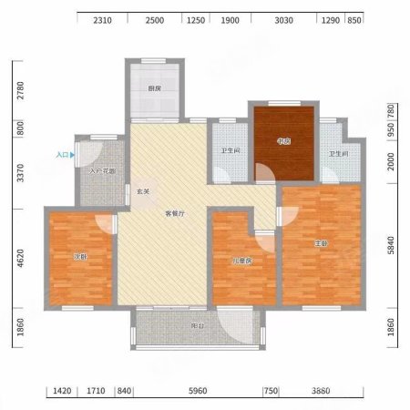 凯远华府4室2厅2卫163㎡南北49.8万