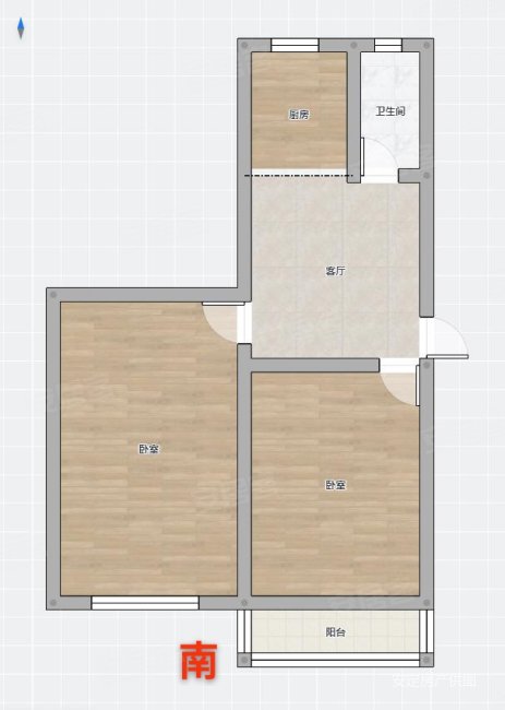 保吉巷小区2室1厅1卫63.86㎡南北68万