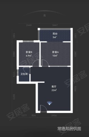 盛唐四月天2室1厅1卫56.45㎡南北31.8万