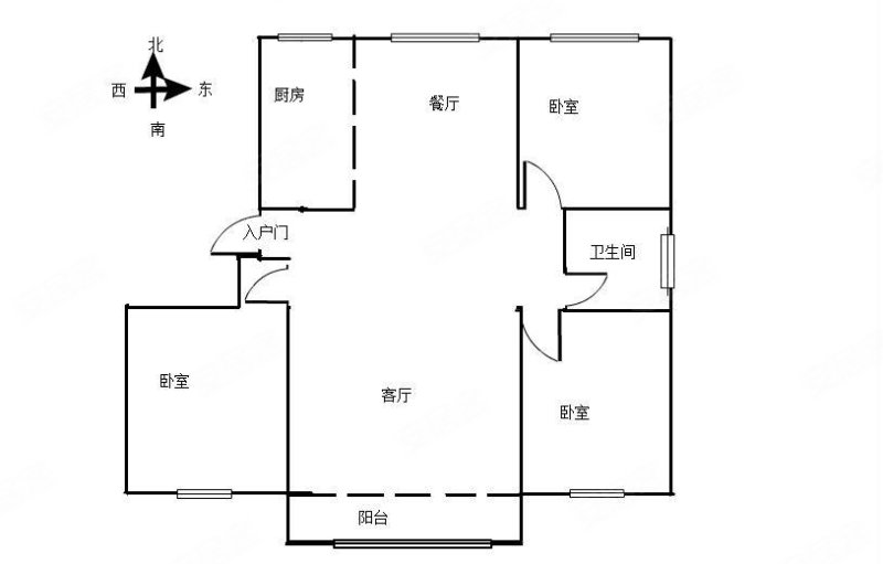 高新双语北海 三室电梯洋房 客厅阳 h户型