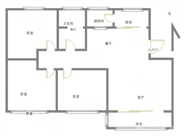 万佳阳光城3室2厅1卫125㎡南北88万