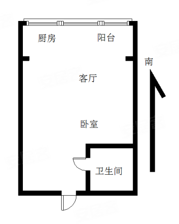 鸿德阳光嘉苑1室0厅1卫29㎡南14.8万