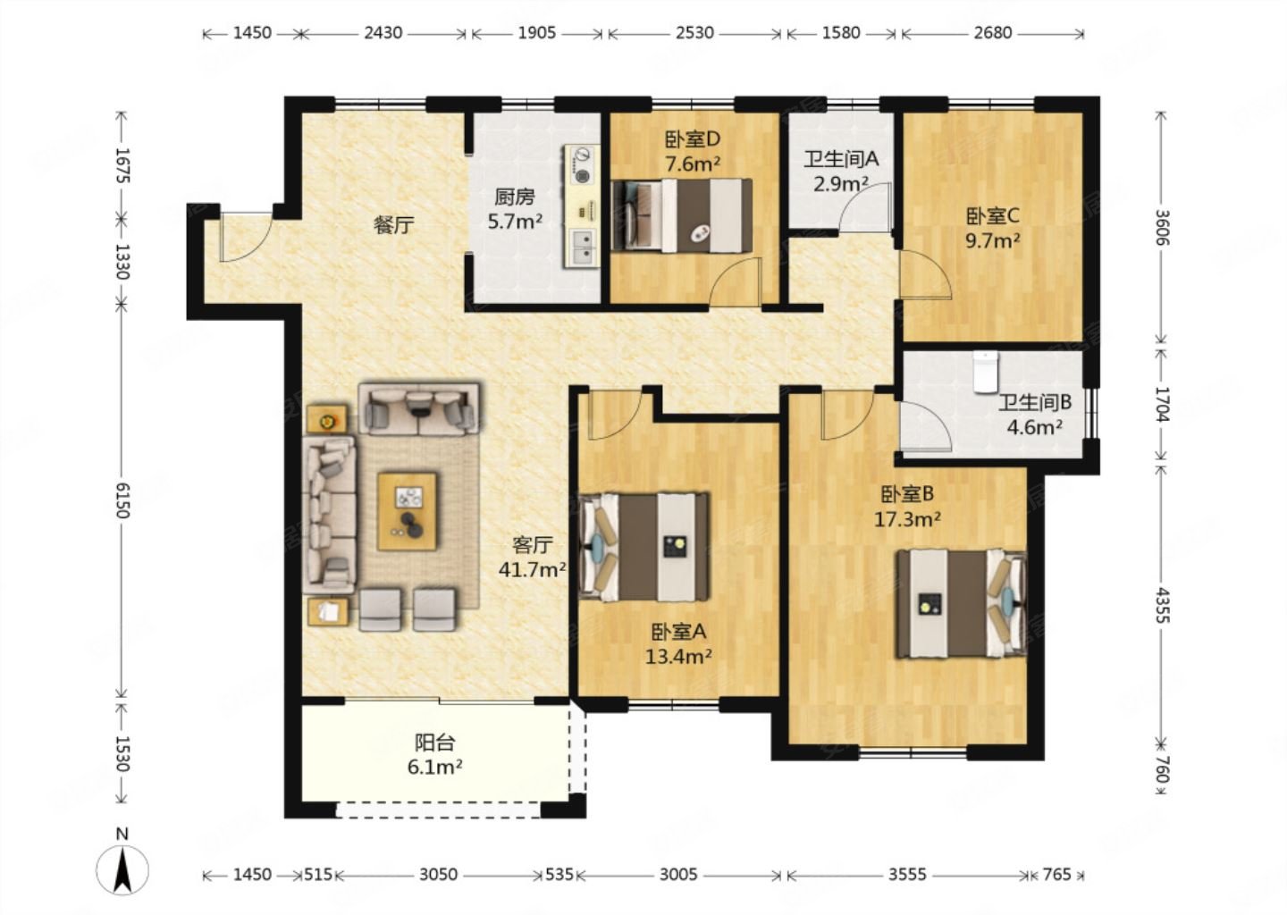万科新都会精装四室141平189万急售铜山万达广场地铁
