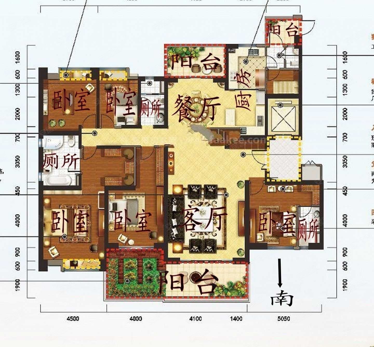 六室两厅大平层户型图图片