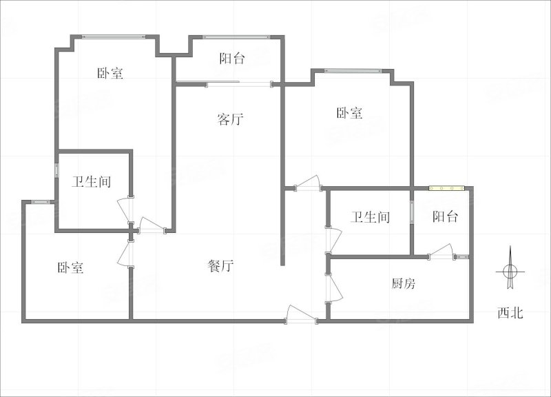 金辉融恒江山云著(B区)3室2厅2卫89.05㎡南北155万