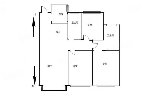 中梁郁洲壹号院3室2厅2卫111㎡南北108万