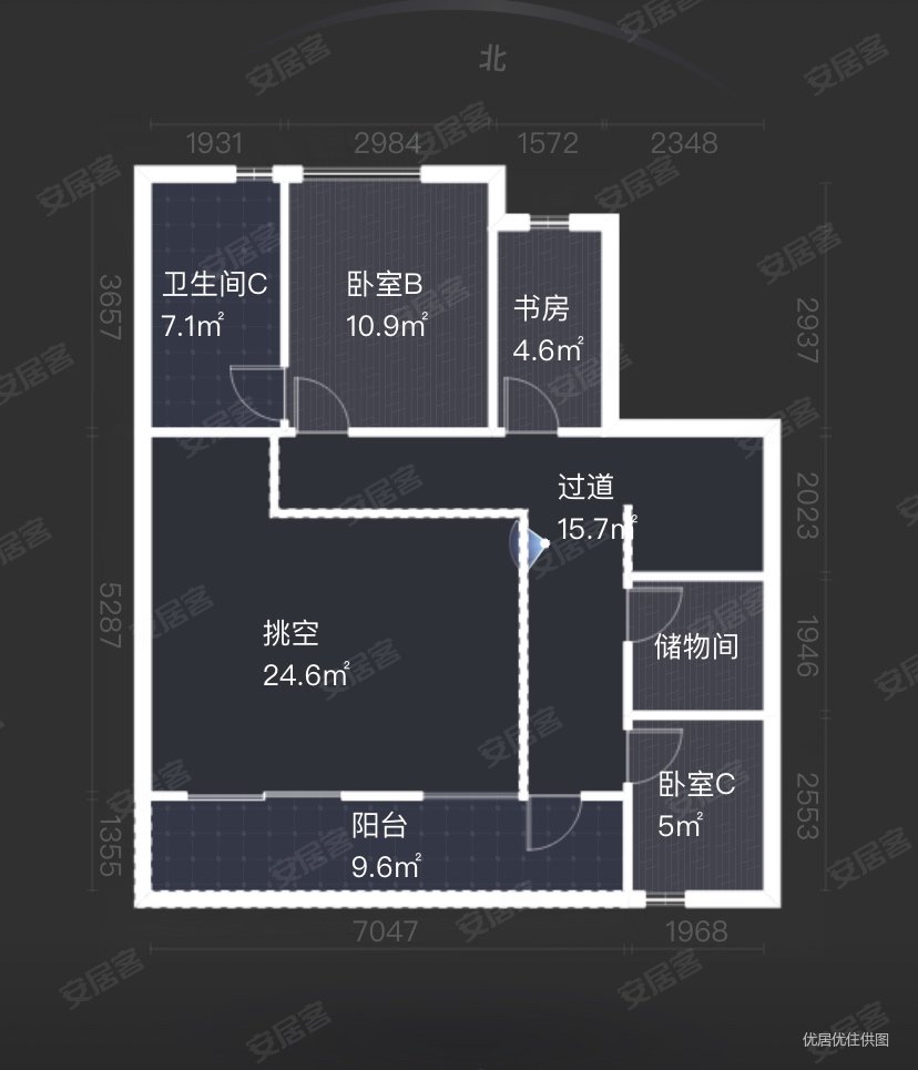 融创曲水风和云起(叠拼)3室2厅3卫166㎡南北208万