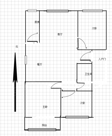 九州花园3室2厅1卫98.4㎡南北75万