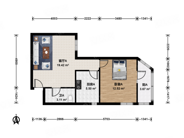 牛街东里小区1室1厅1卫57.34㎡东南450万