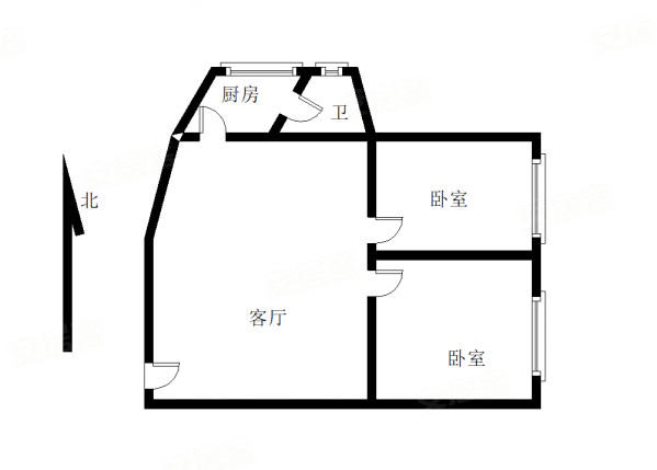 永升新城2室1厅1卫44.42㎡南170万