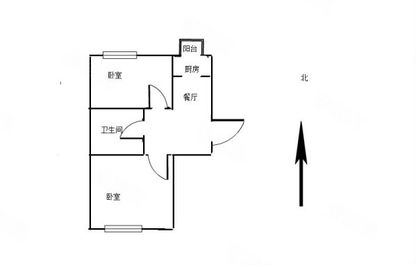 肇兴家园2室1厅1卫65.18㎡南北80万