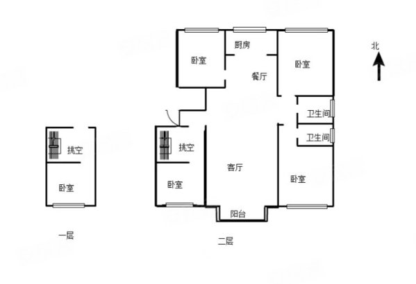 天明园5室2厅2卫173㎡南北180万