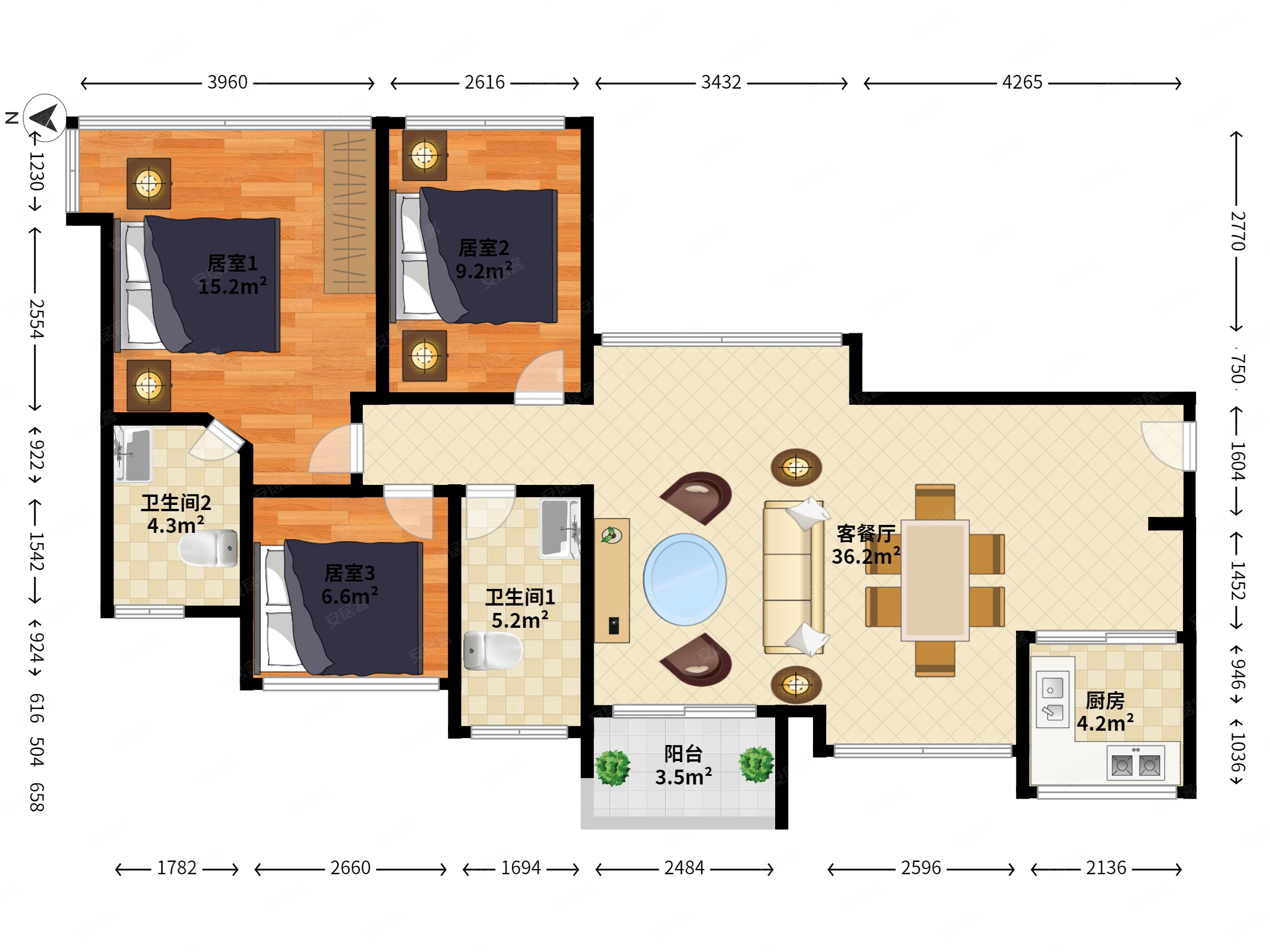 港铁天颂 精装修 南北通 双卫格局 地铁口 满五