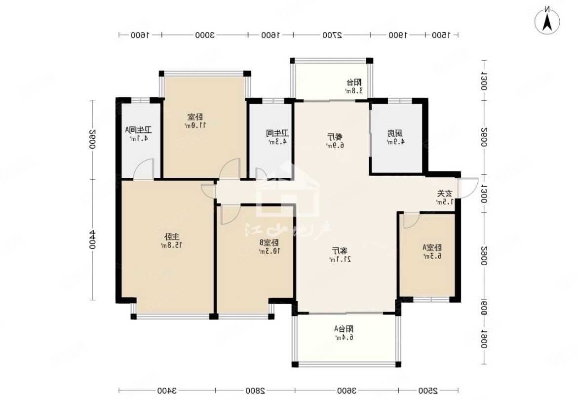 龙光玖誉城珺城3房2厅精装138万