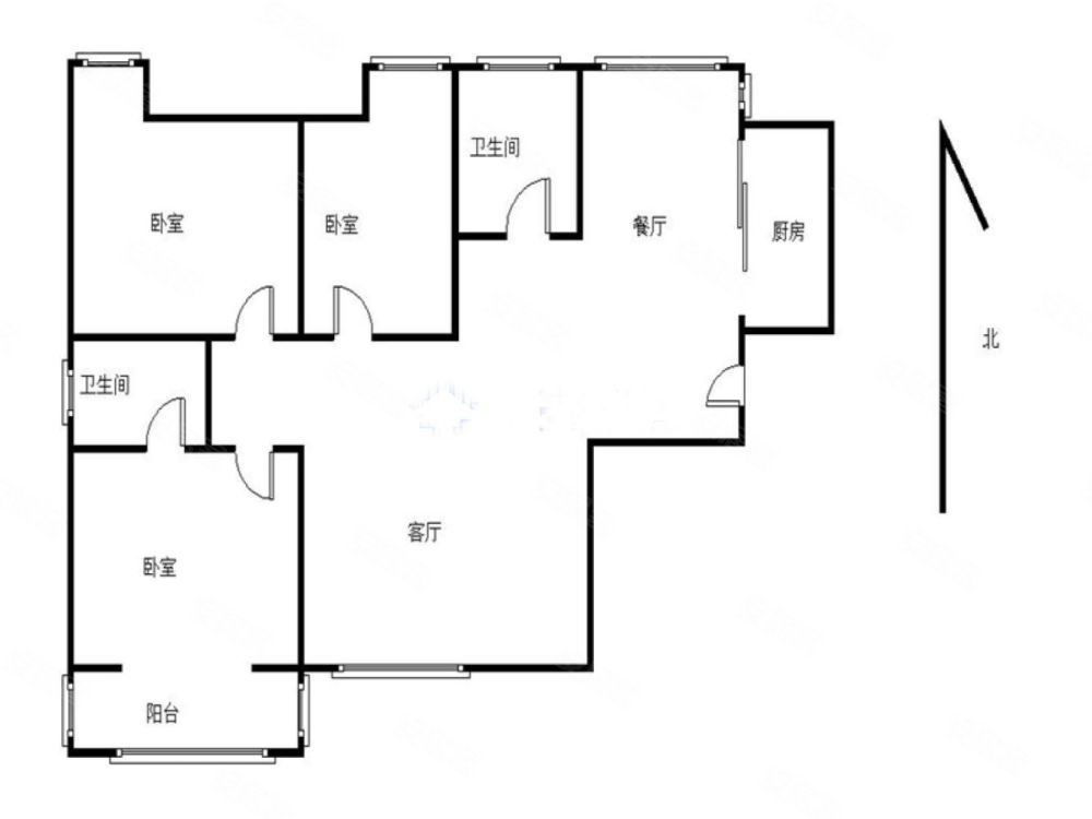 信德华府3室2厅1卫106㎡南北82万