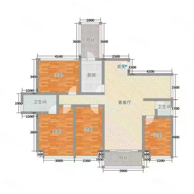 东方明珠4室2厅2卫183㎡南106.8万