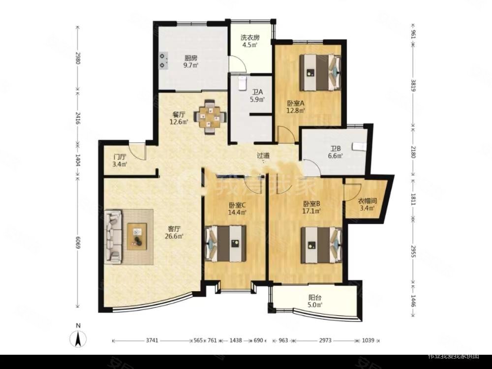 金水区文博广场文博花园3室2厅