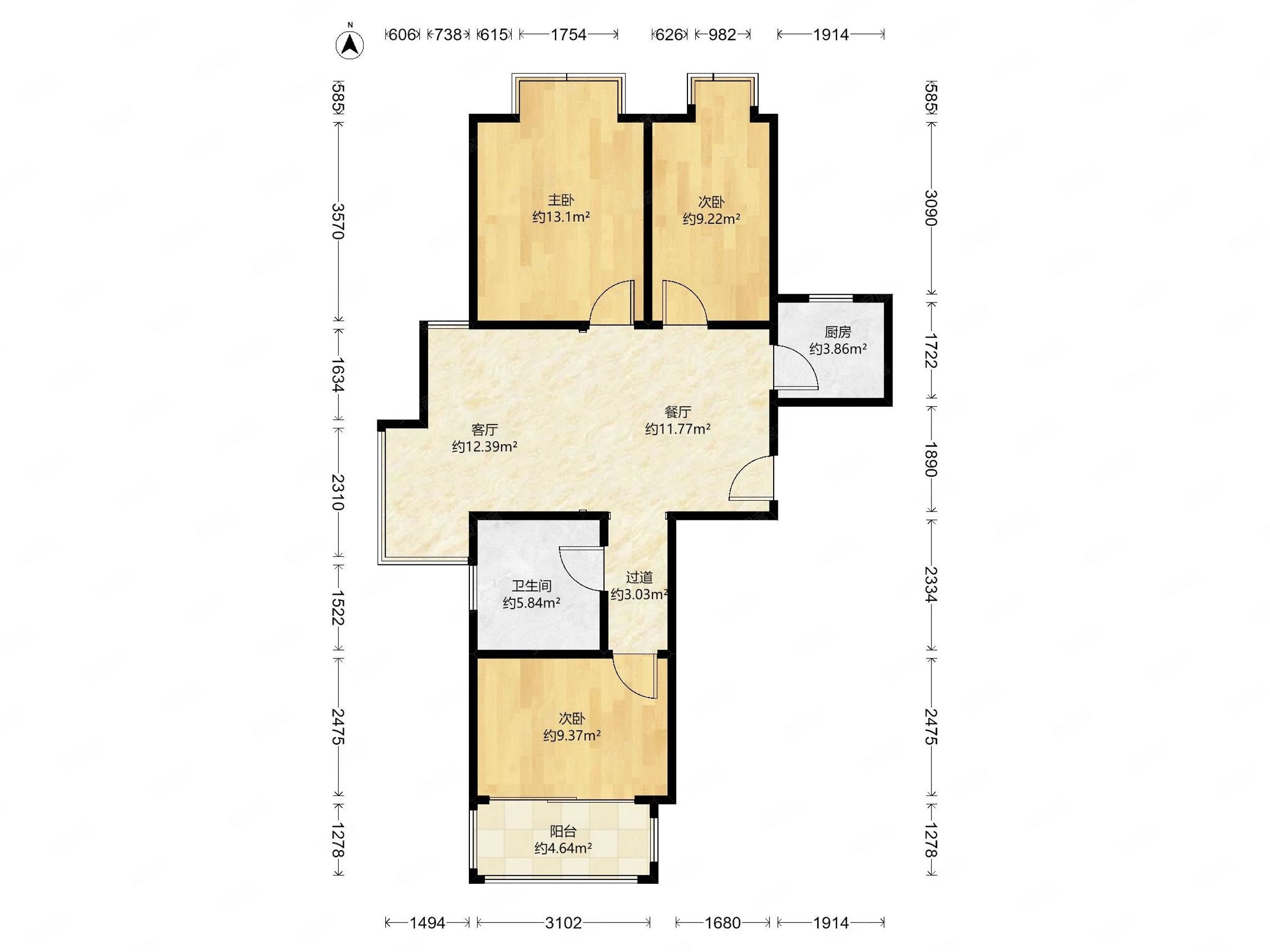 幸福城b区精装三室中间楼层采光棒满二年带车位和地下室