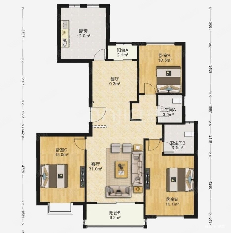 此房税费低士林华苑一期精装3居室业主急售比同户型单价