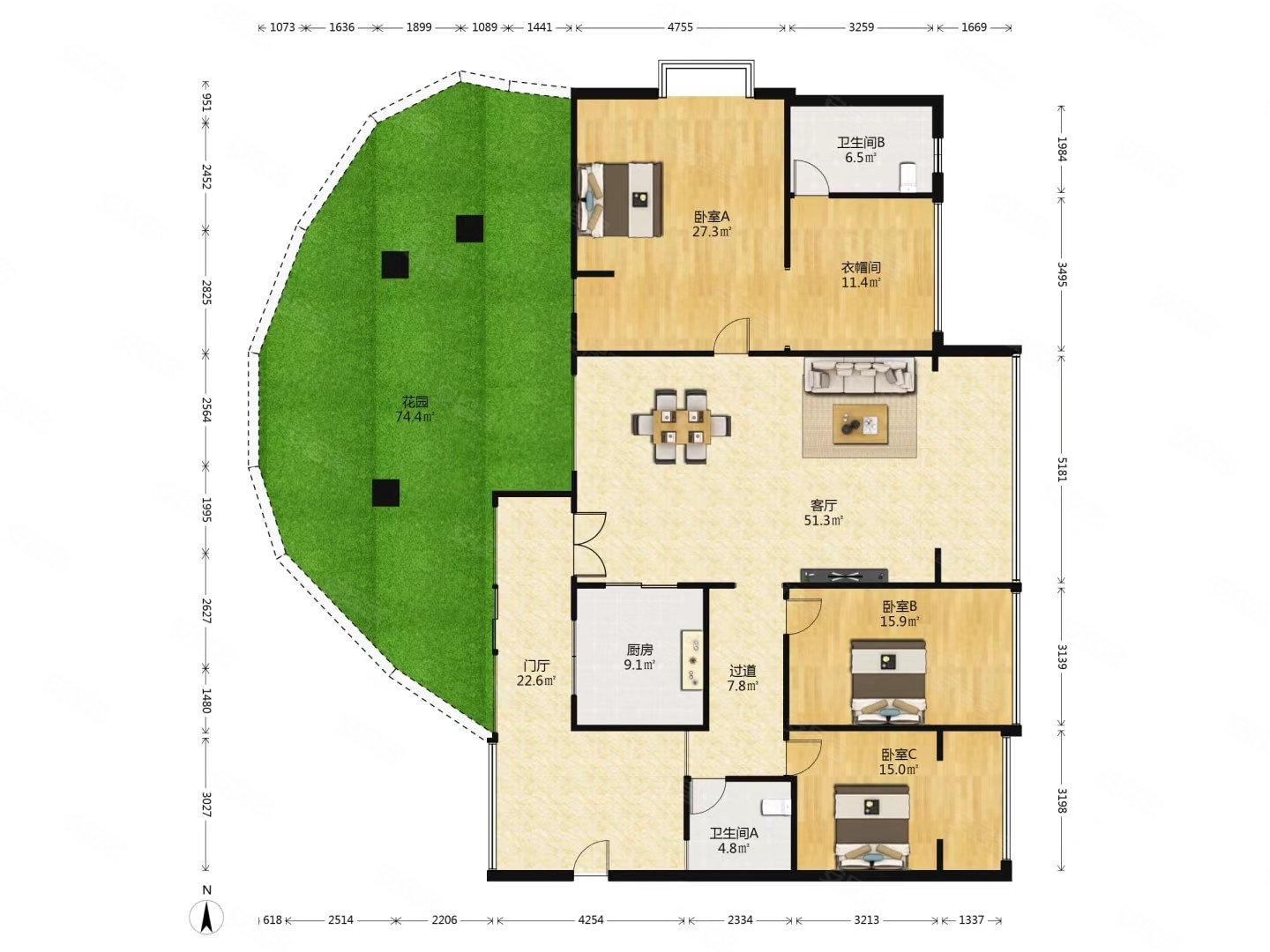 天鹅湖花园4室2厅2卫245.99㎡西南550万