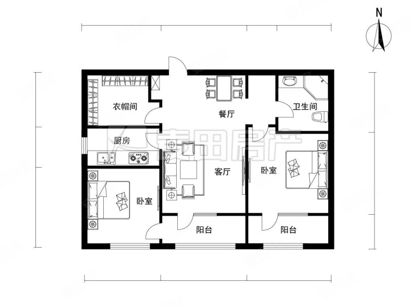 枫丹壹号(二期)3室2厅1卫95.38㎡南605万