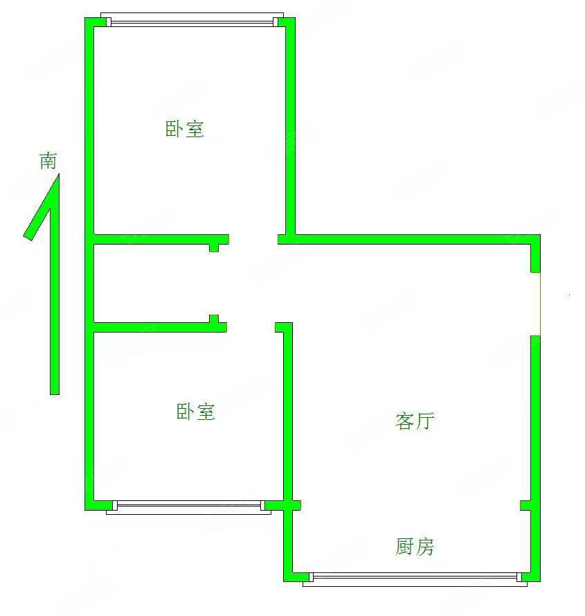 大力公司家属院小区2室1厅1卫73㎡南北60万