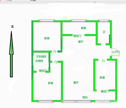 金信御花园3室2厅2卫132㎡南北188万