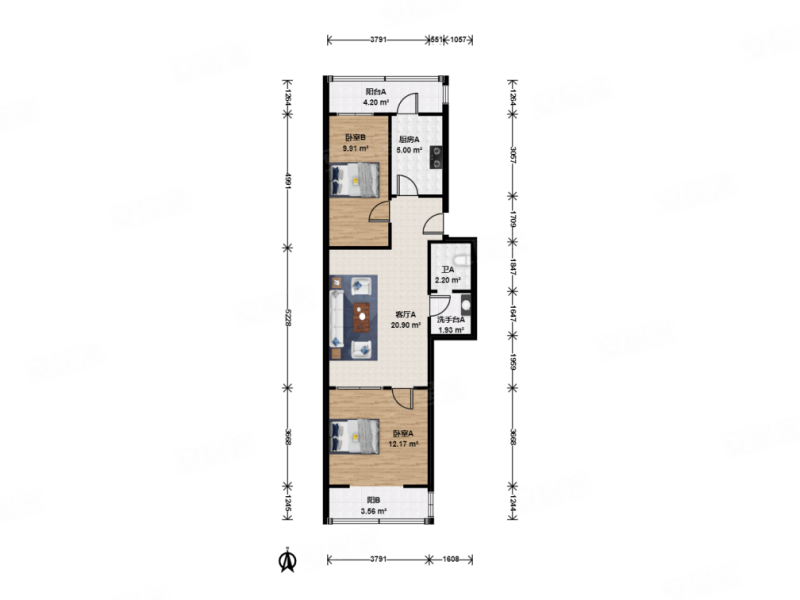清和园大两居 精装修 中间层 南北通透双阳台 满五   诚售