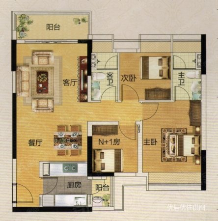 中房西山公寓3室2厅2卫139㎡南北135万