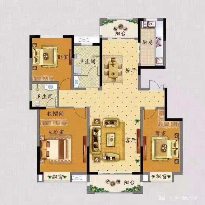 顾家繁华里3室2厅2卫125㎡南北58万