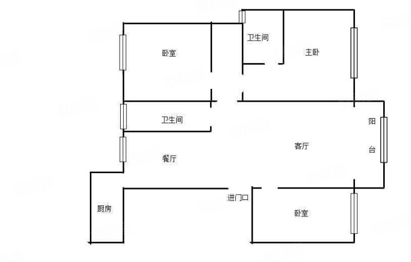 中原世纪苑3室2厅2卫133㎡南北70万