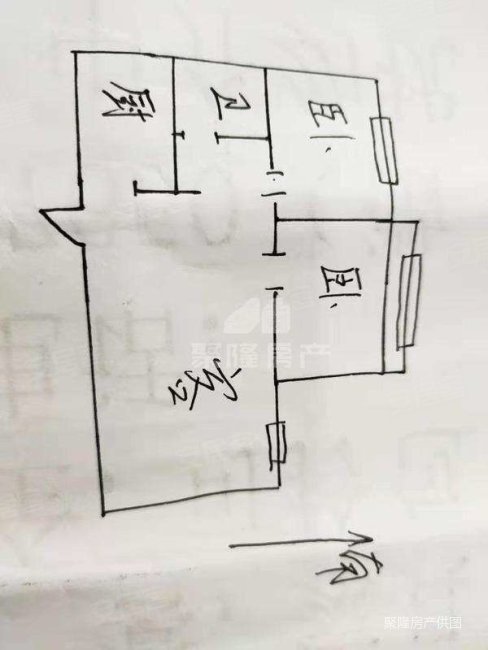 中通领郡城2室1厅1卫75㎡北49万