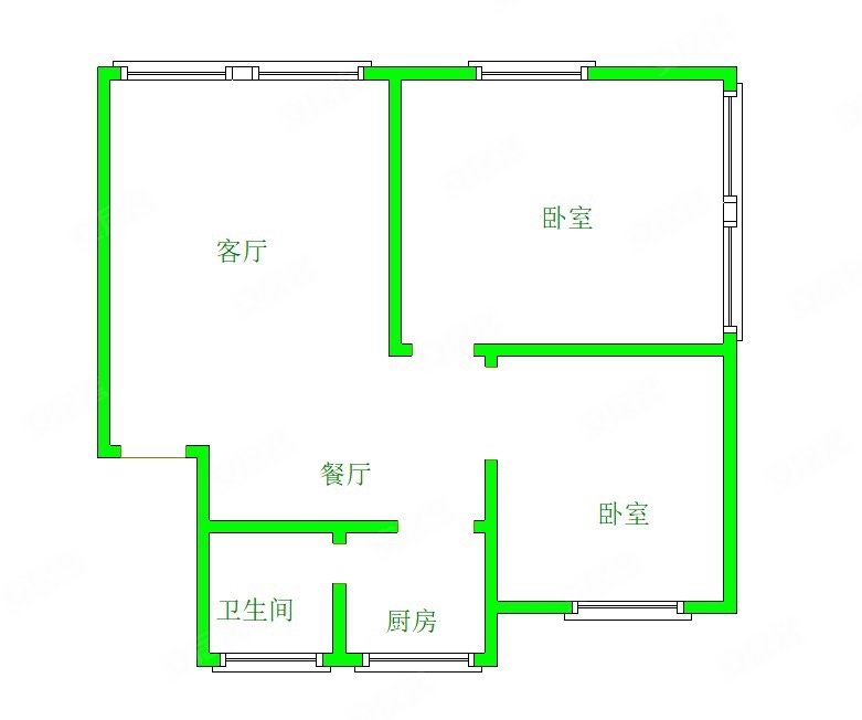 延安南巷8号小区2室2厅1卫81㎡南北52.8万