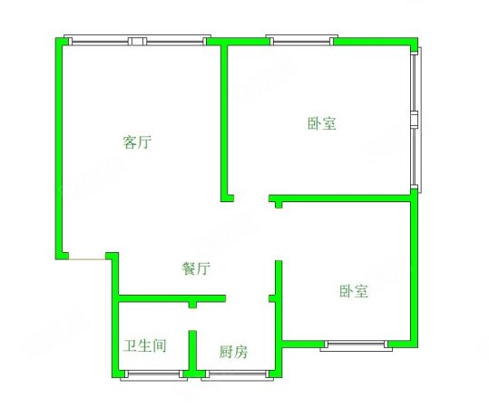 延安南巷8号小区2室2厅1卫81㎡南北52.8万