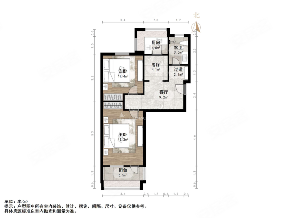 山东省计量科学研究院科院路宿舍2室1厅1卫69.54㎡南北135万