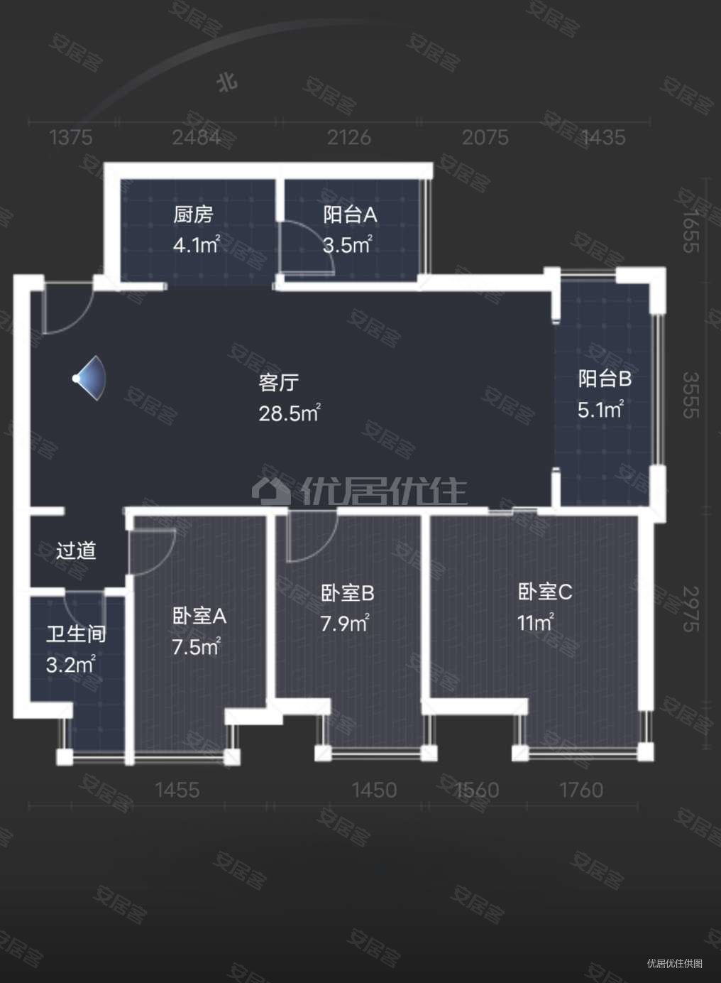 朝向东润城五区89平电梯房3室房东急置换诚心出售