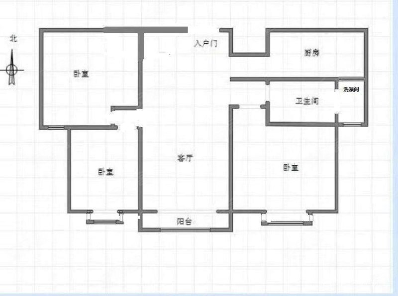 名鉴圣城3室2厅1卫113㎡南86万