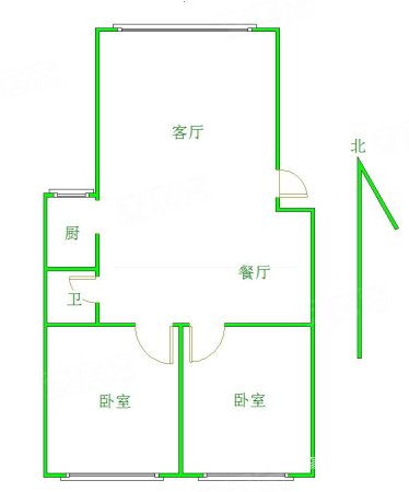 恒鑫公寓2室1厅1卫98㎡东53万